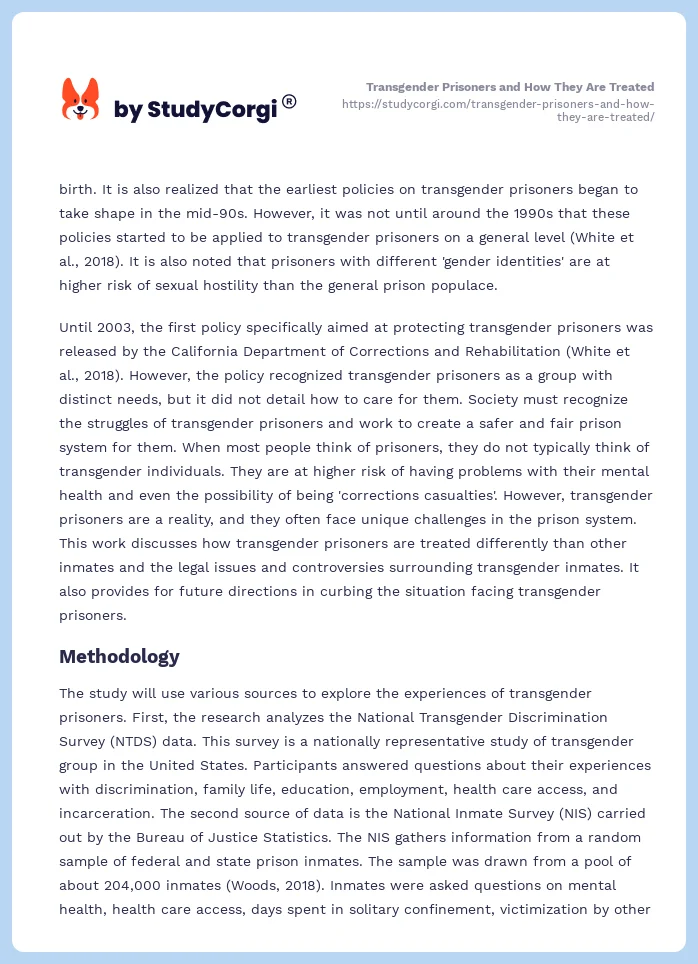 Transgender Prisoners and How They Are Treated. Page 2