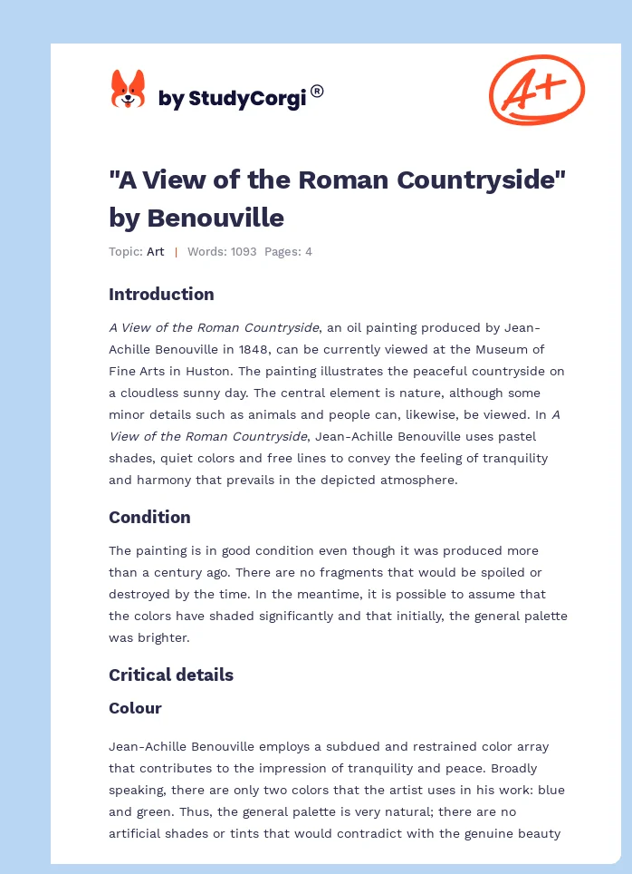 "A View of the Roman Countryside" by Benouville. Page 1