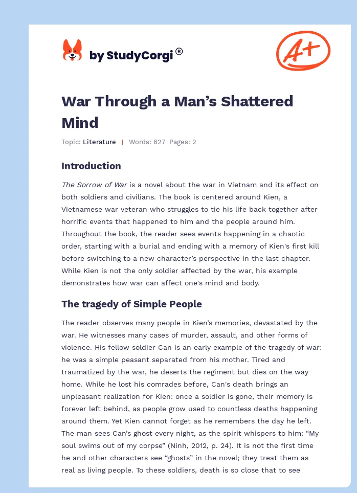 War Through a Man’s Shattered Mind. Page 1