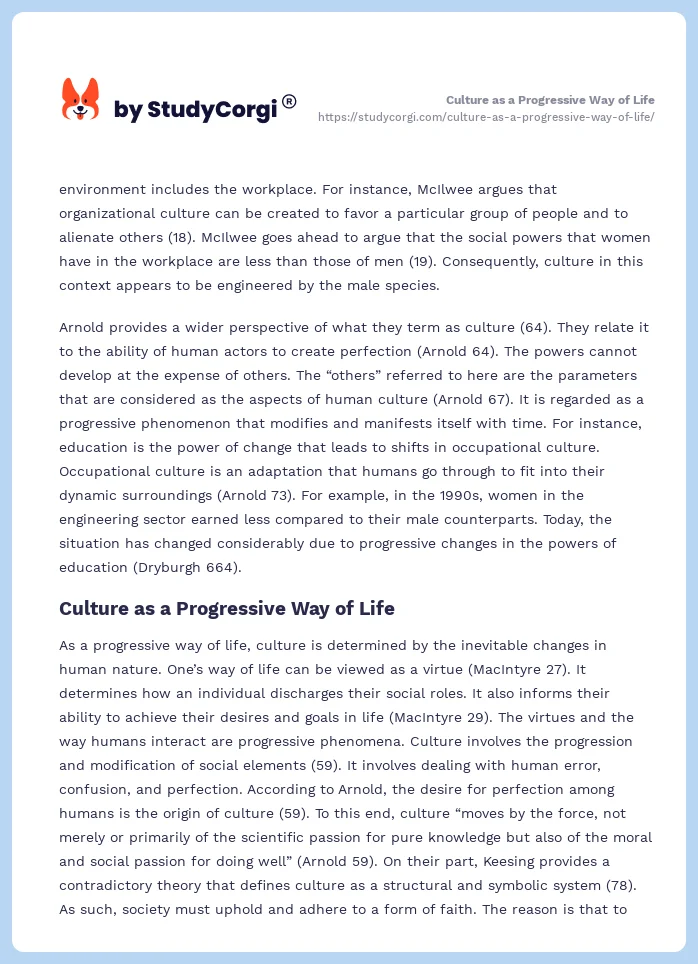 Culture as a Progressive Way of Life. Page 2