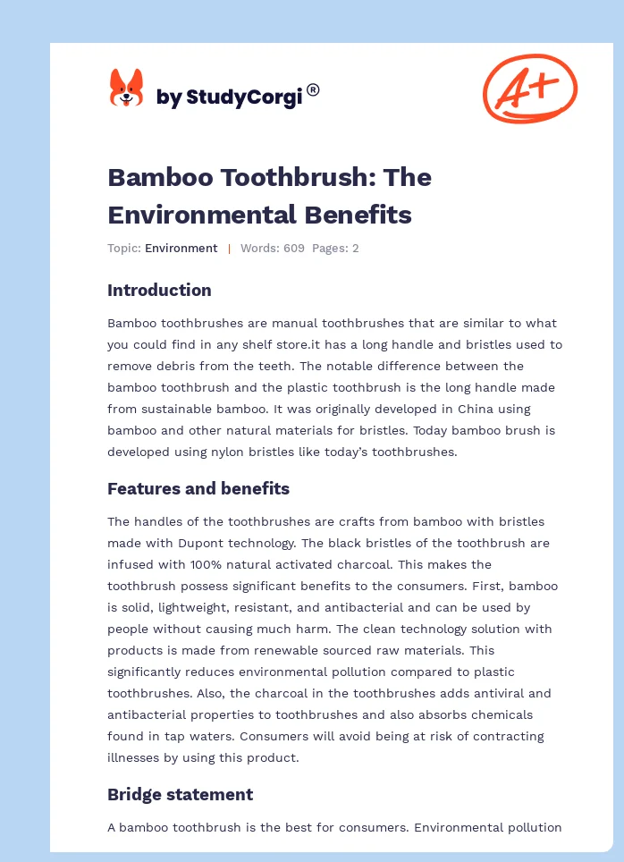 Bamboo Toothbrush: The Environmental Benefits. Page 1