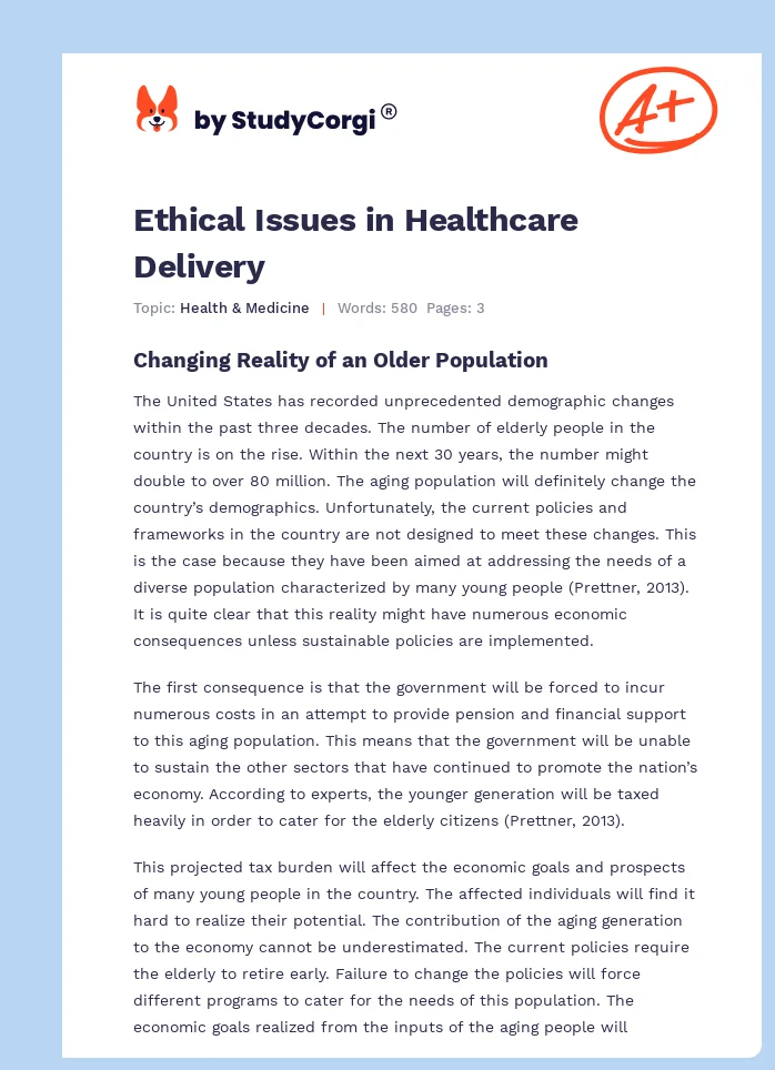 Ethical Issues in Healthcare Delivery. Page 1