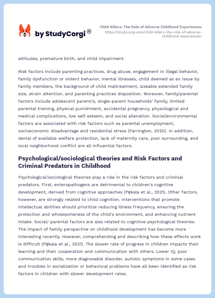 Child Killers: The Role of Adverse Childhood Experiences. Page 2