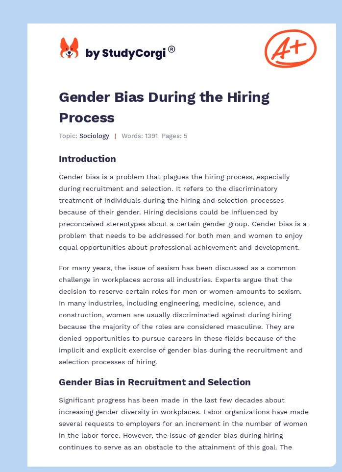 Gender Bias During the Hiring Process. Page 1