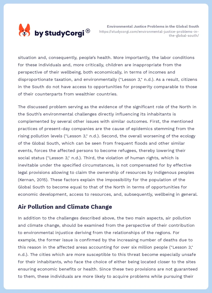 Environmental Justice Problems in the Global South. Page 2