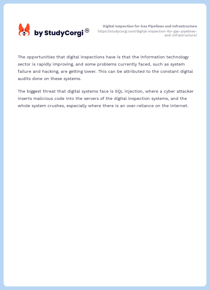Digital Inspection for Gas Pipelines and Infrastructure. Page 2