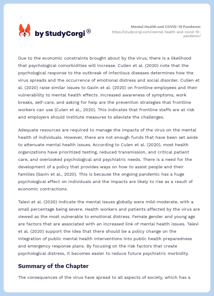 Mental Health and COVID-19 Pandemic. Page 2