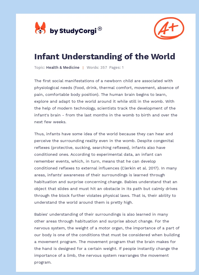 Infant Understanding of the World. Page 1