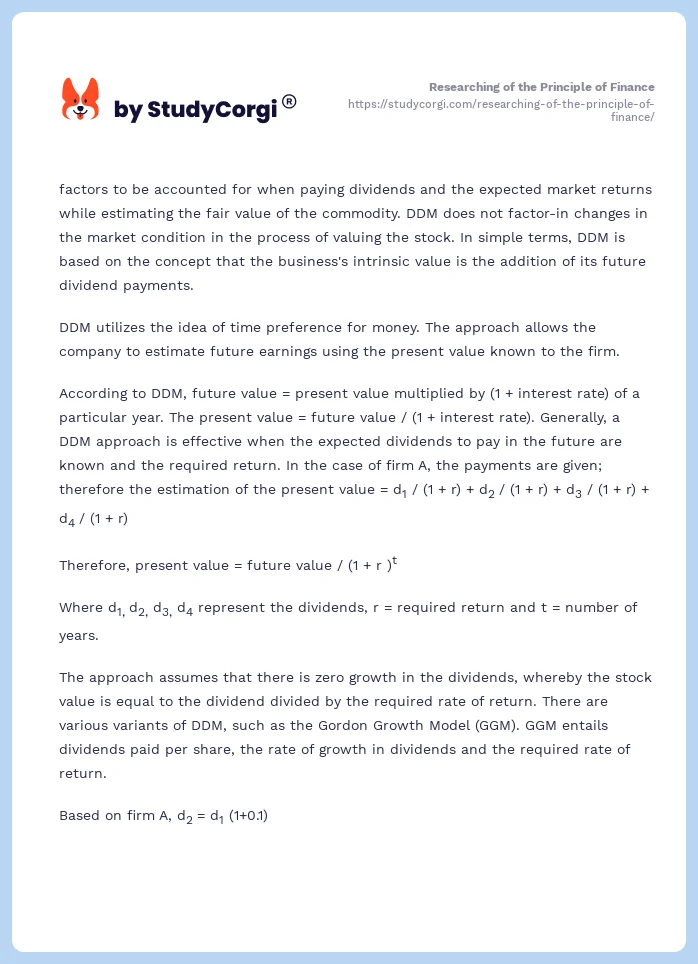 Researching of the Principle of Finance. Page 2