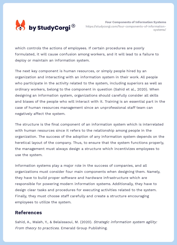 Four Components of Information Systems. Page 2