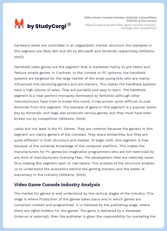 Video Game Console Industry Analysis: Competition, PESTEL & Five Forces. Page 2
