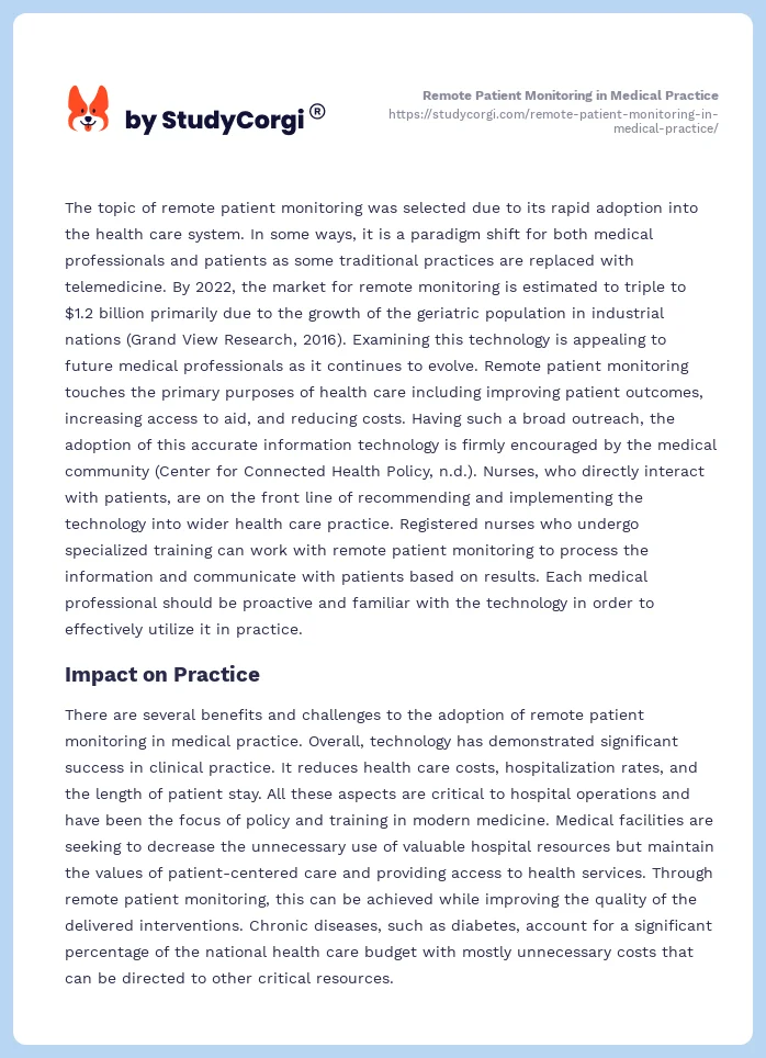 Remote Patient Monitoring in Medical Practice. Page 2