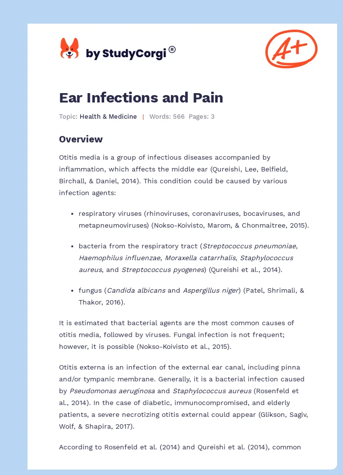 Ear Infections and Pain. Page 1