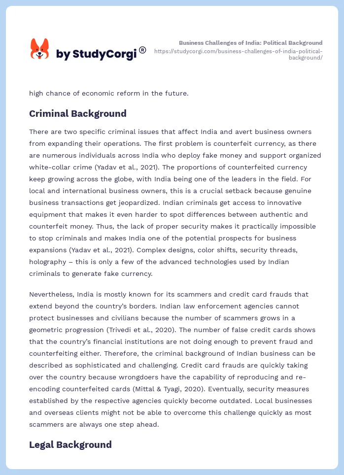Business Challenges of India: Political Background. Page 2