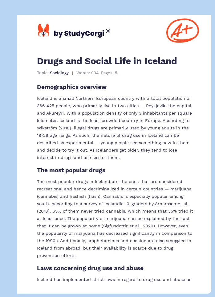 Drugs and Social Life in Iceland. Page 1