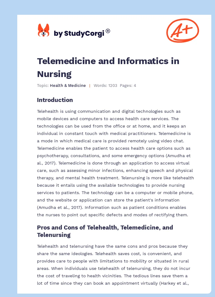 Telemedicine and Informatics in Nursing. Page 1