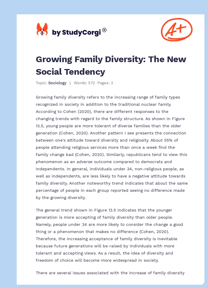 Growing Family Diversity: The New Social Tendency. Page 1