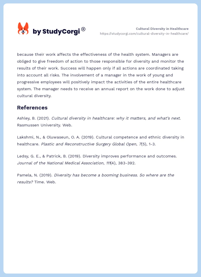 Cultural Diversity in Healthcare. Page 2