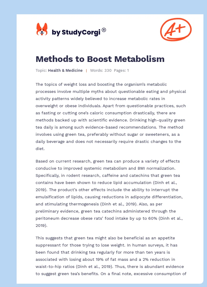 Methods to Boost Metabolism. Page 1