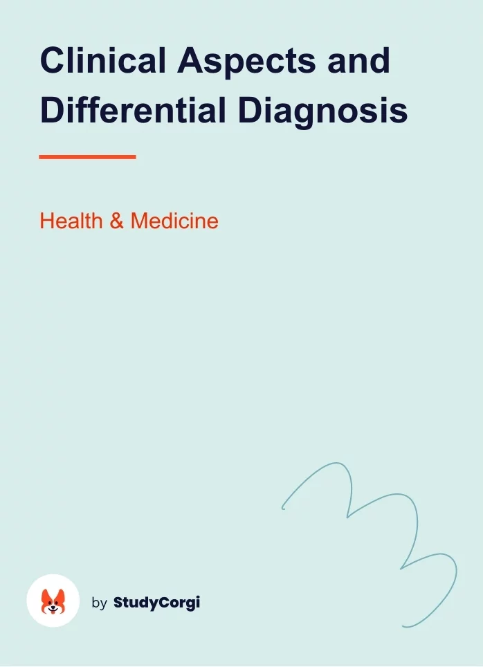 Clinical Aspects and Differential Diagnosis. Page 1