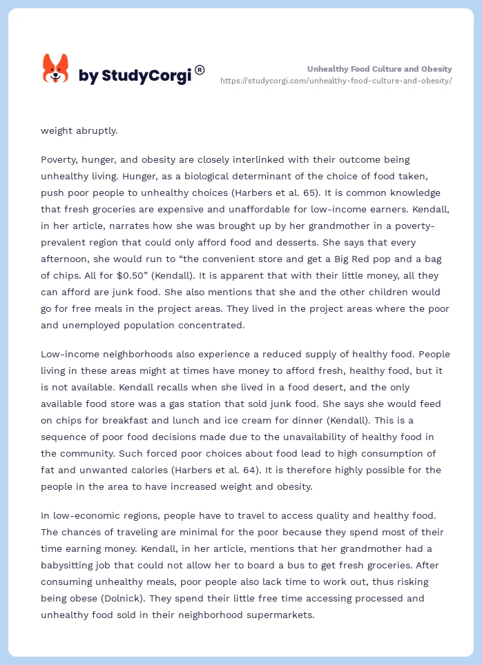 Unhealthy Food Culture and Obesity. Page 2