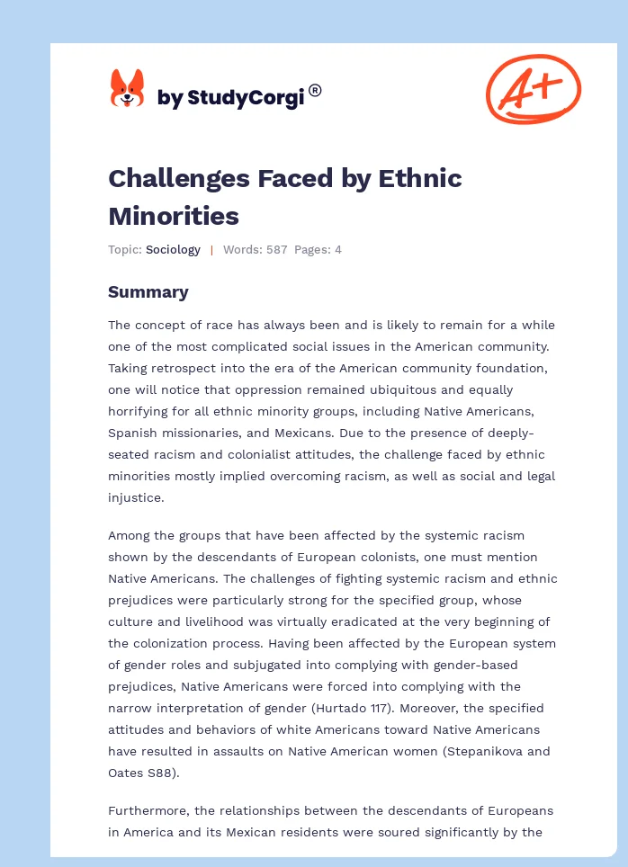 Challenges Faced by Ethnic Minorities. Page 1