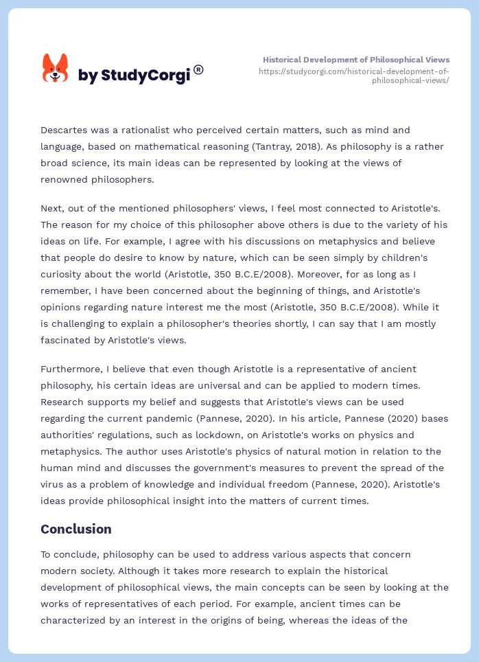 Historical Development of Philosophical Views. Page 2