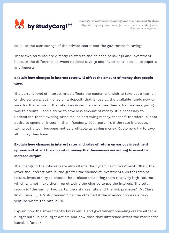 Savings, Investment Spending, and the Financial System. Page 2