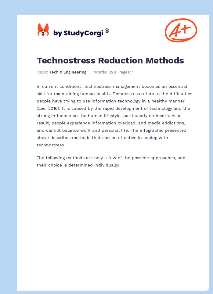 Technostress Reduction Methods. Page 1