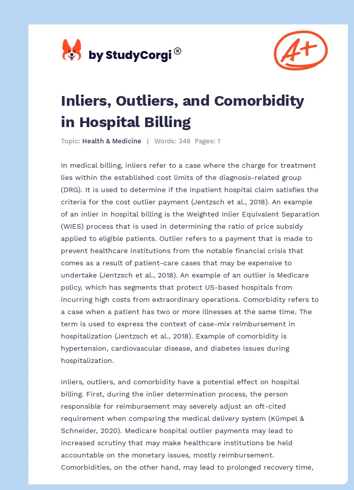 Inliers, Outliers, and Comorbidity in Hospital Billing. Page 1