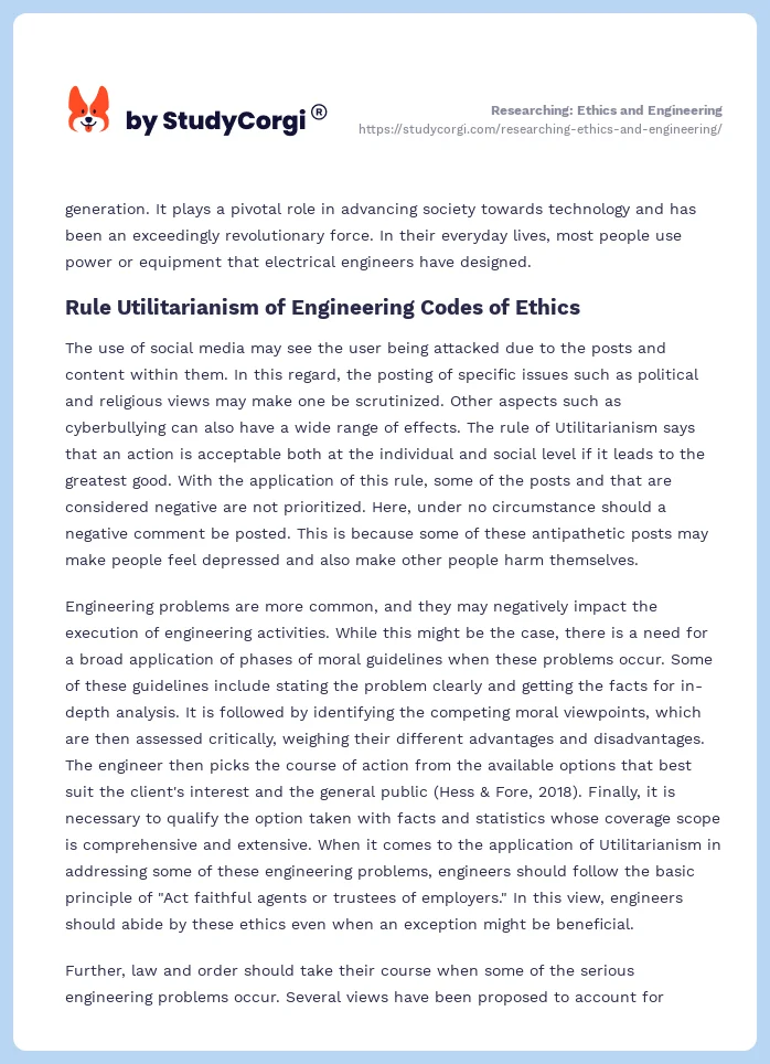 Researching: Ethics and Engineering. Page 2