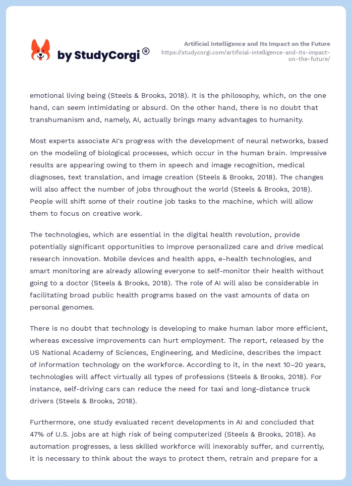 Artificial Intelligence and Its Impact on the Future. Page 2
