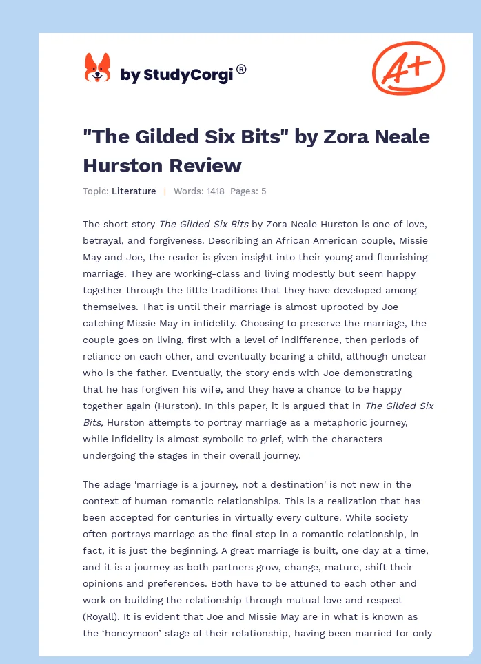 "The Gilded Six Bits" by Zora Neale Hurston Review. Page 1
