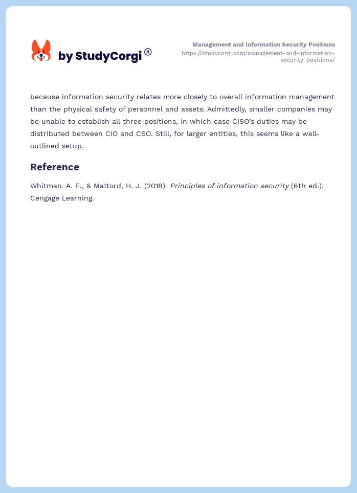 Management and Information Security Positions. Page 2
