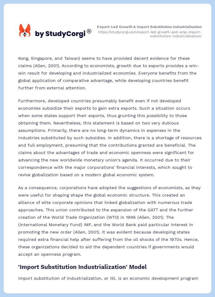 Export-Led Growth & Import Substitution Industrialisation. Page 2