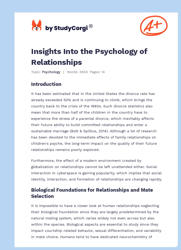 Insights Into the Psychology of Relationships. Page 1