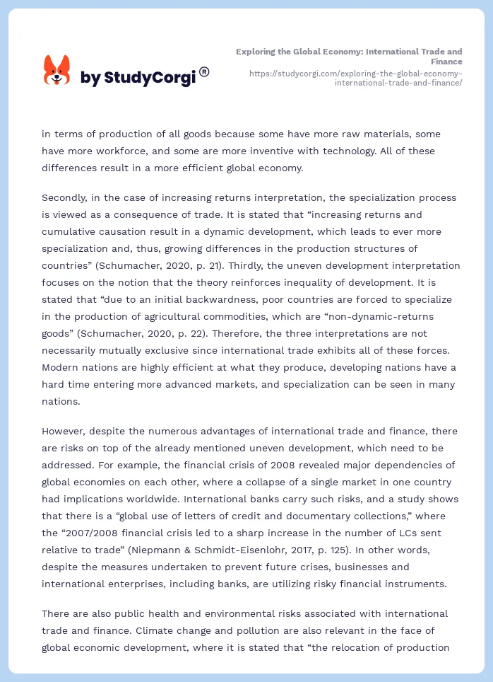 Exploring the Global Economy: International Trade and Finance. Page 2