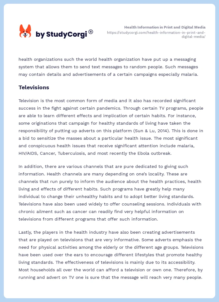 Health Information in Print and Digital Media. Page 2