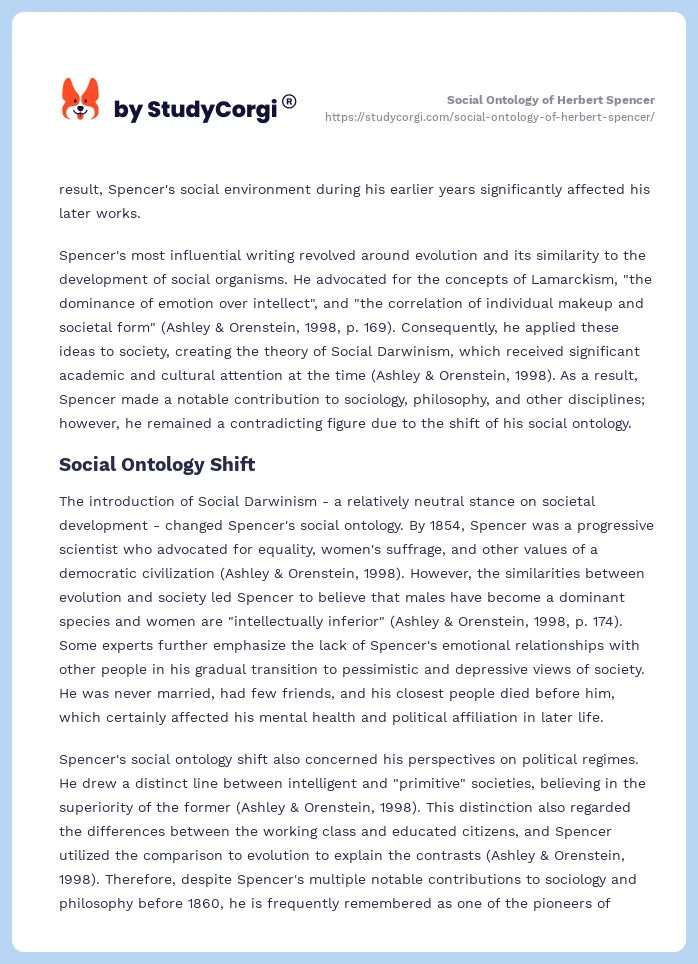 Social Ontology of Herbert Spencer. Page 2