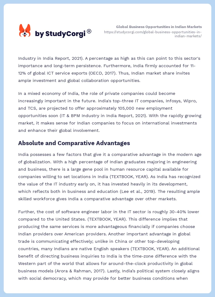 Global Business Opportunities in Indian Markets. Page 2