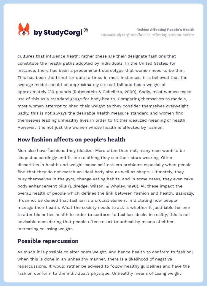 Fashion Affecting People's Health. Page 2