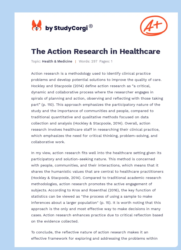 The Action Research in Healthcare. Page 1