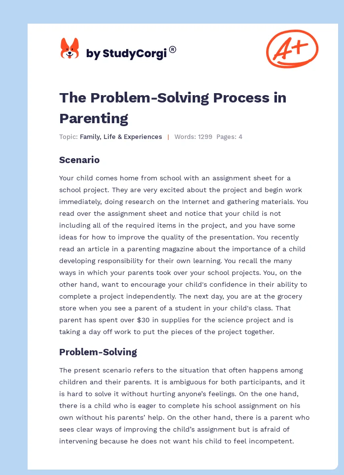 The Problem-Solving Process in Parenting. Page 1