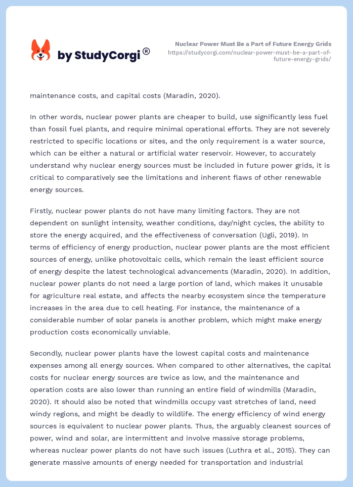 Nuclear Power Must Be a Part of Future Energy Grids. Page 2