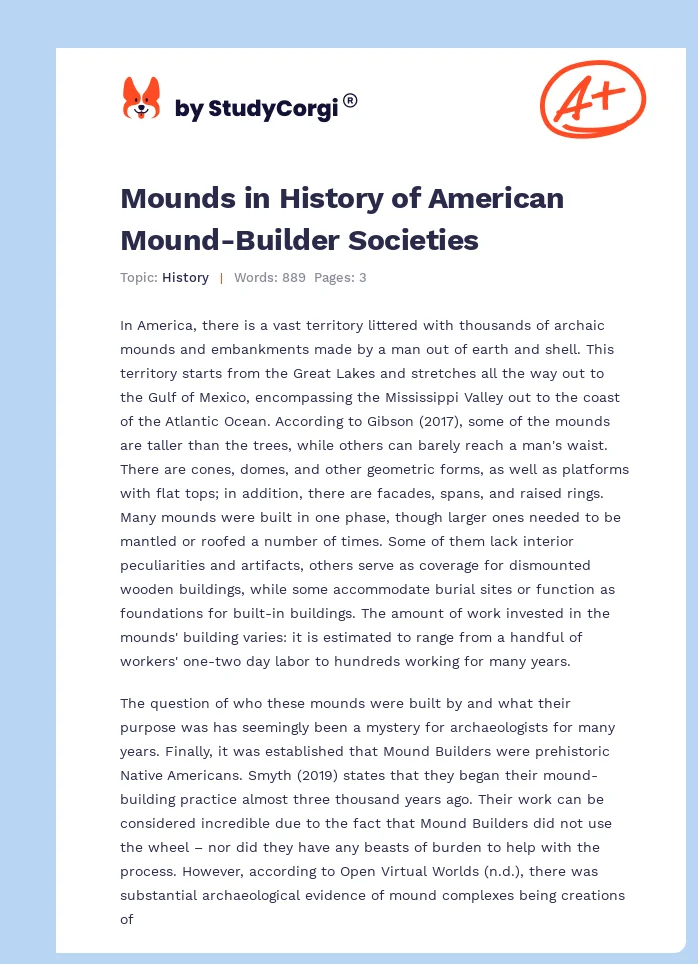 Mounds in History of American Mound-Builder Societies. Page 1