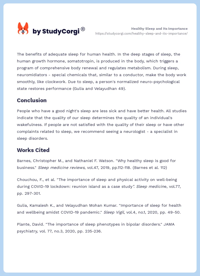 Healthy Sleep and Its Importance. Page 2