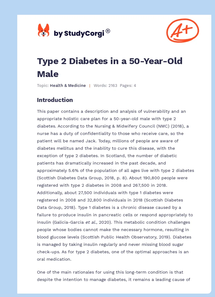 Type 2 Diabetes in a 50-Year-Old Male. Page 1