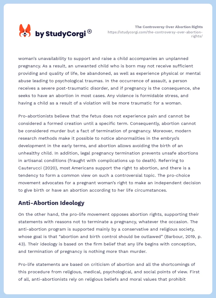 The Controversy Over Abortion Rights. Page 2