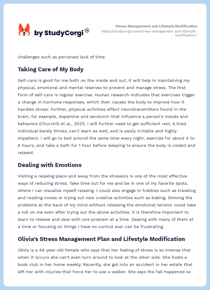 Stress Management and Lifestyle Modification. Page 2