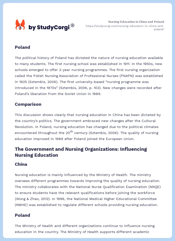 Nursing Education in China and Poland. Page 2